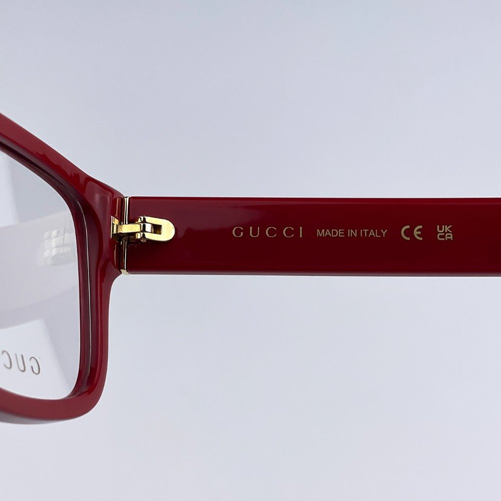 🔥  Gucci GG1141O 006 Eyeglasses Red Square Men - Picture 5 of 10